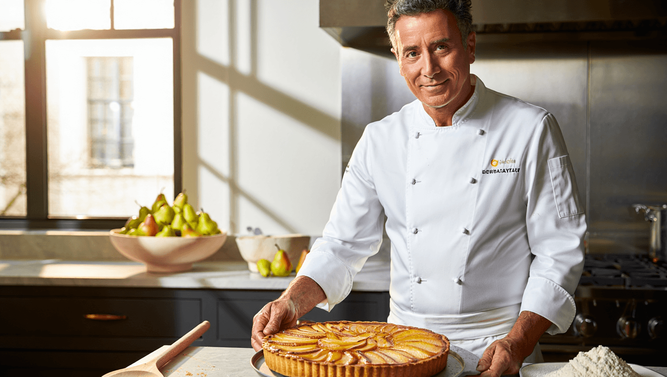 “Une petite recette bijou” : Norbert Tarayre montre comment faire une tarte aux poires irrésistible !