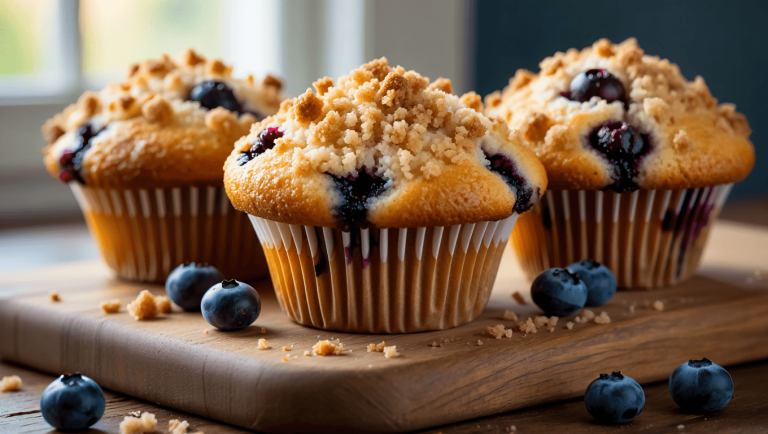 Blueberry Muffins With Streusel Crumb Topping