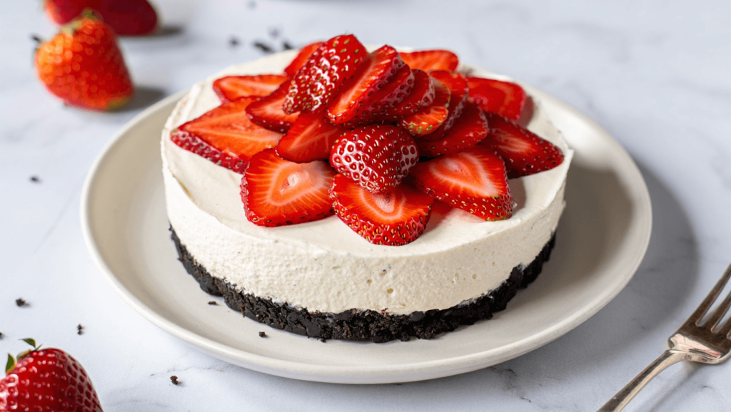 No Bake Strawberry Cheesecake