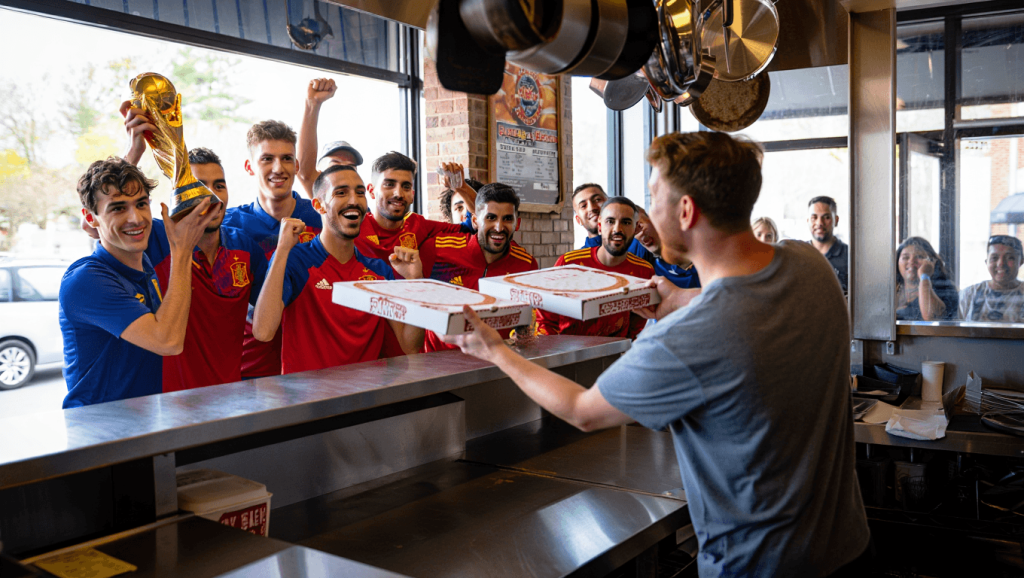 Spain’s Men's National Team Celebrates World Cup Win with Pizza from Local New Jersey Restaurant (Exclusive)