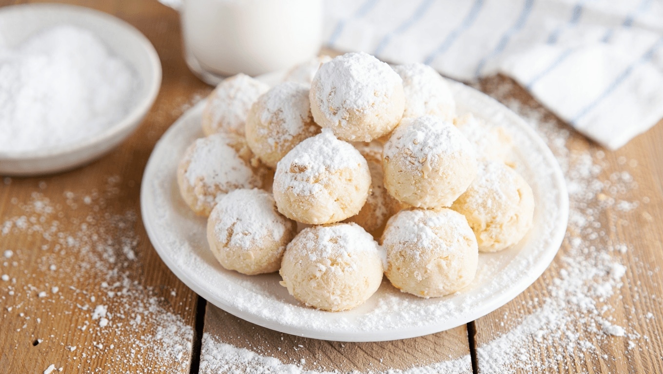 Christmas Coconut Snowball Cookies