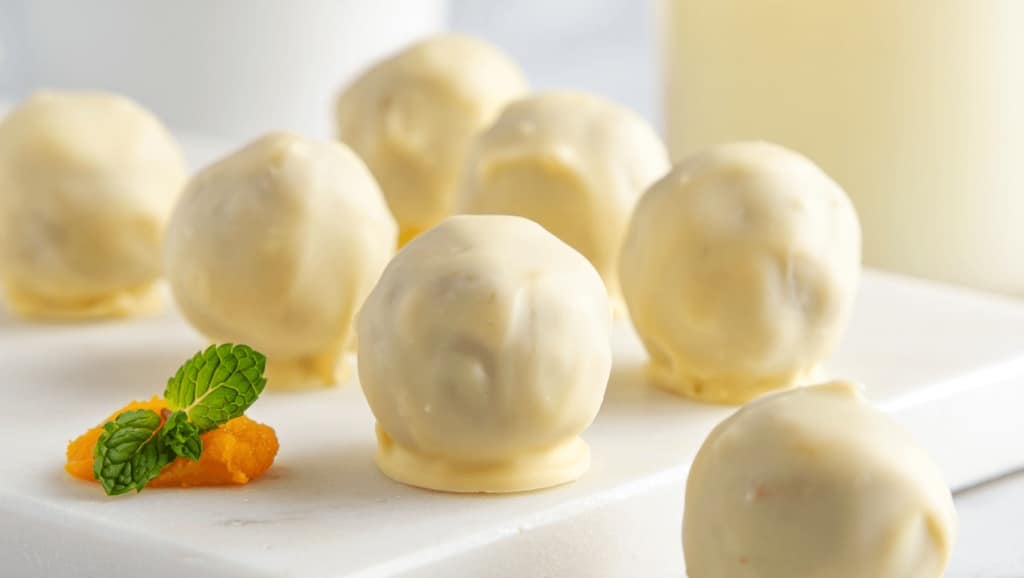 White Chocolate Pumpkin Truffles