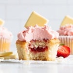 White Chocolate Strawberry Cupcakes