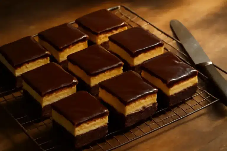Cheesecake brownies topped with silky chocolate ganache: a must-try treat