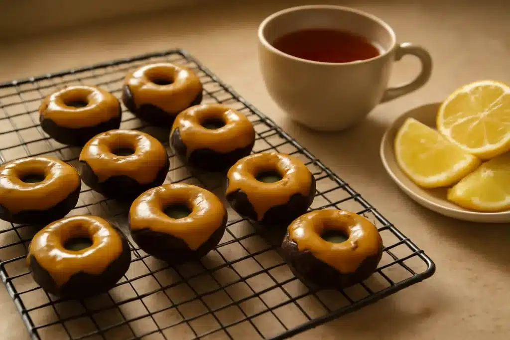 Chocolate donuts with lemon glaze: the zesty twist you didn't know you needed