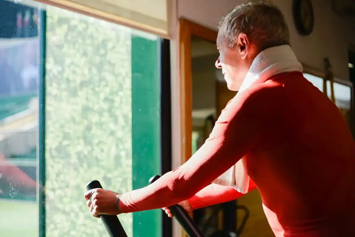 Older adult enjoying active, healthy lifestyle outdoors