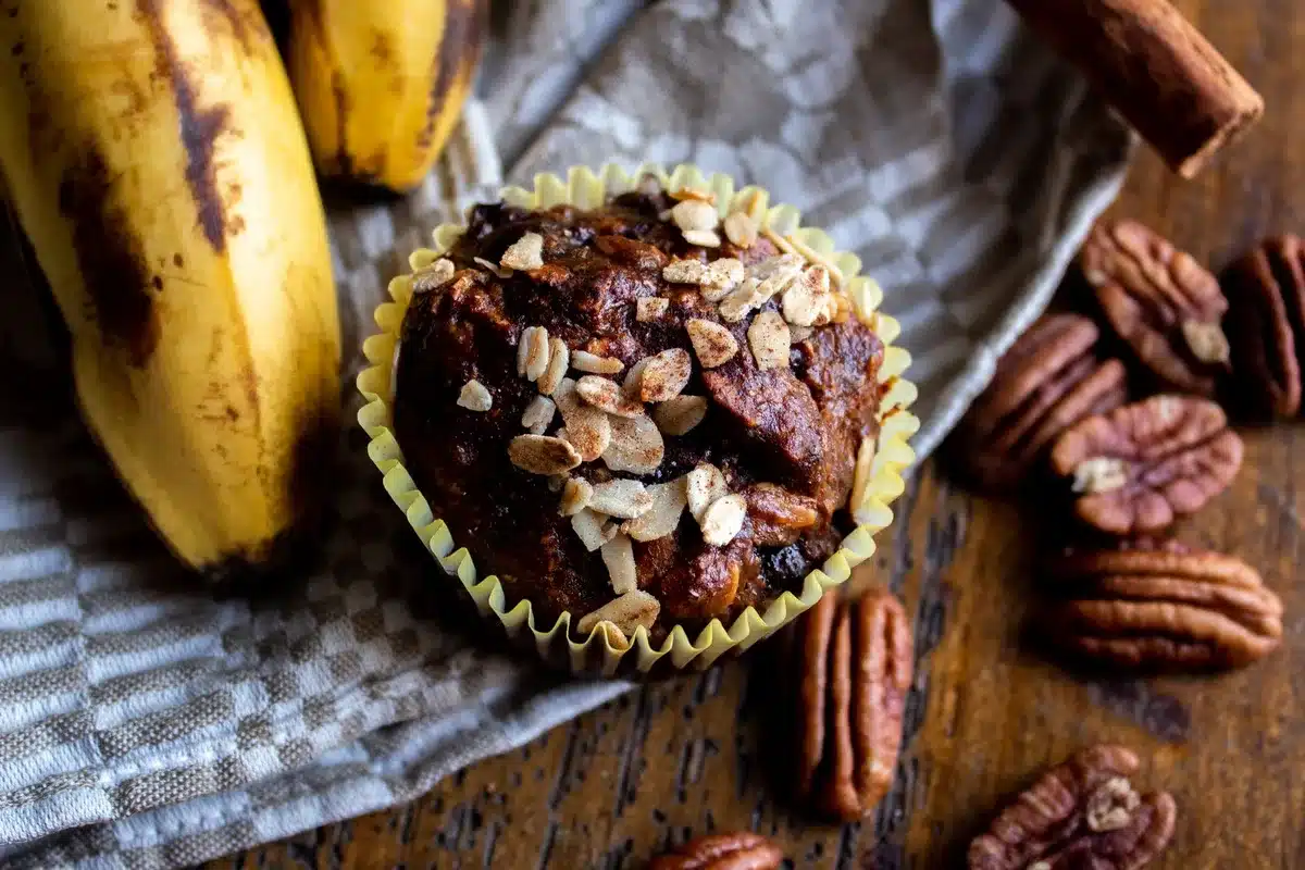 Banana bread-inspired pastry with streusel crumb topping paired with coffee
