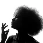 Silhouette showing progressive hair style changes from curls to waves to bob cuts