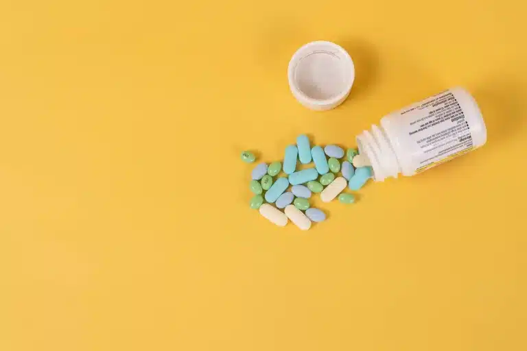 Prescription bottle with warning label and recall notice