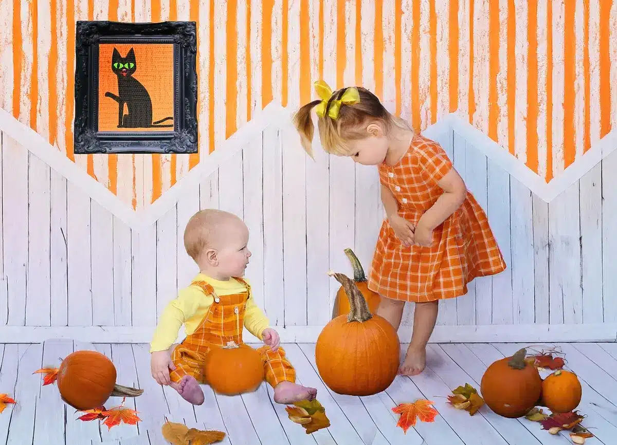 Children's paint-your-own Halloween ceramic and craft kit on a table
