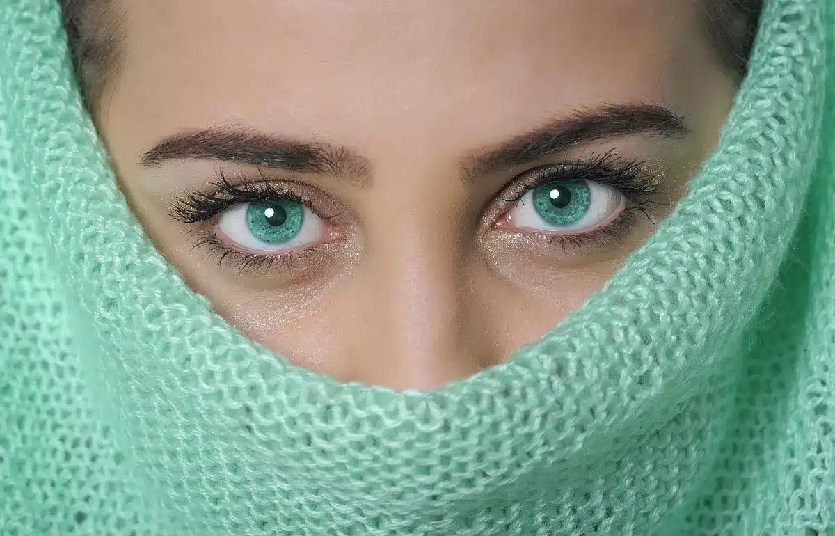 Close-up of facial skin texture under natural light