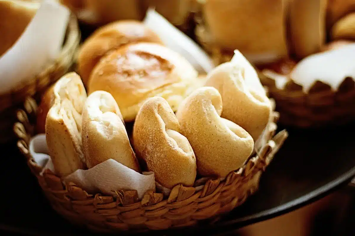 Blondies baking in oven with golden edges