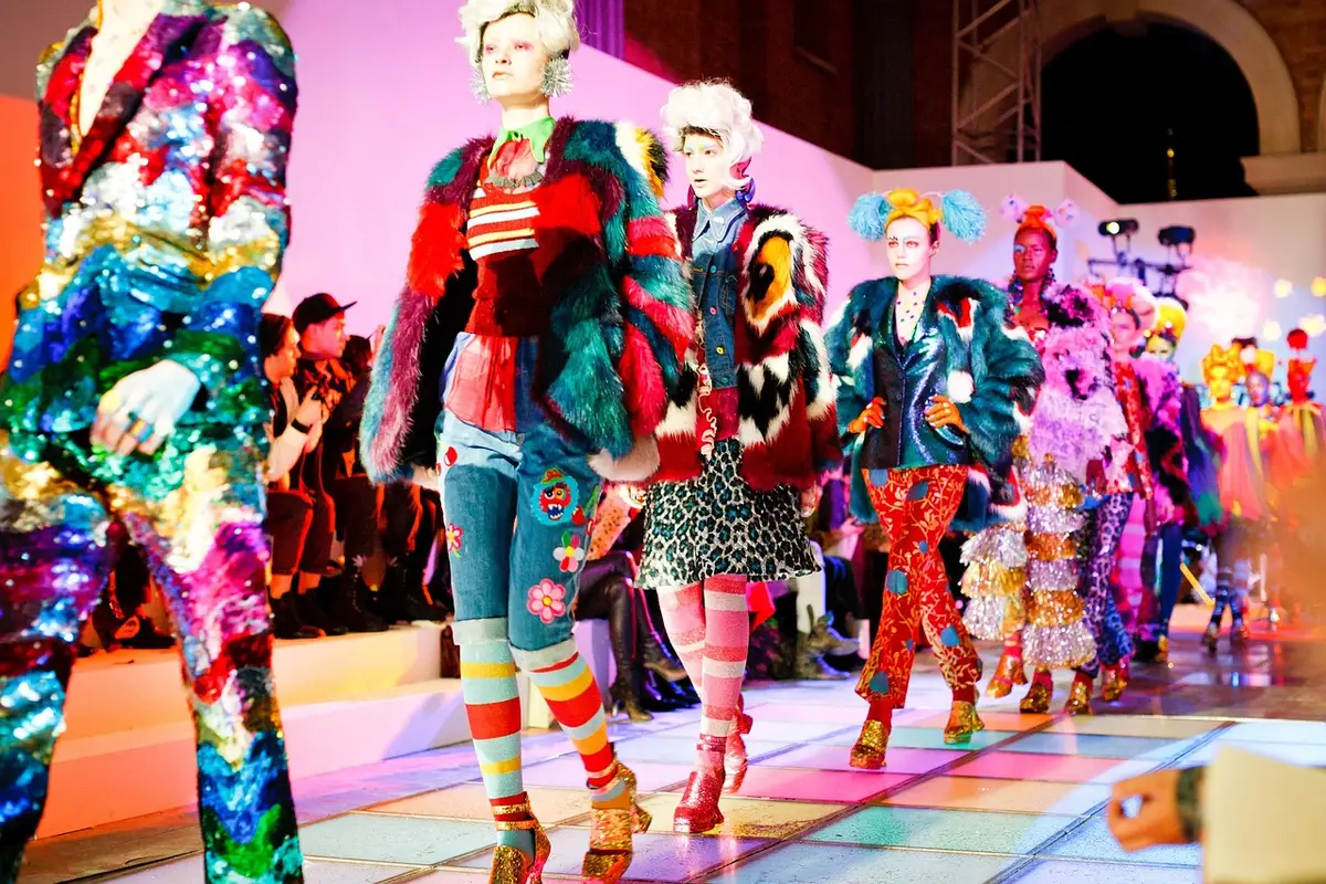 High-fashion costume on a mannequin inspired by pop culture